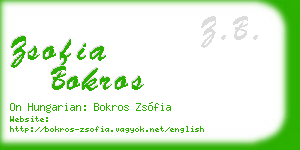zsofia bokros business card